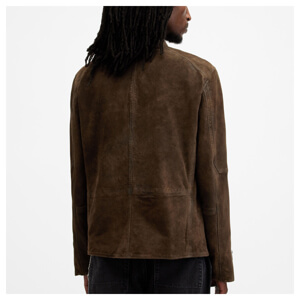 AllSaints Cora Suede Snap Back Collar Jacket